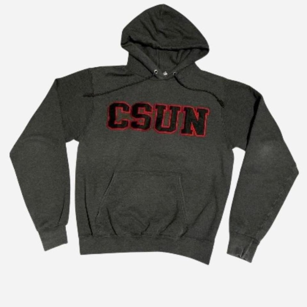 Grey champion hoodie w/ Black & Red Cal State‎ University Northridge embroidered